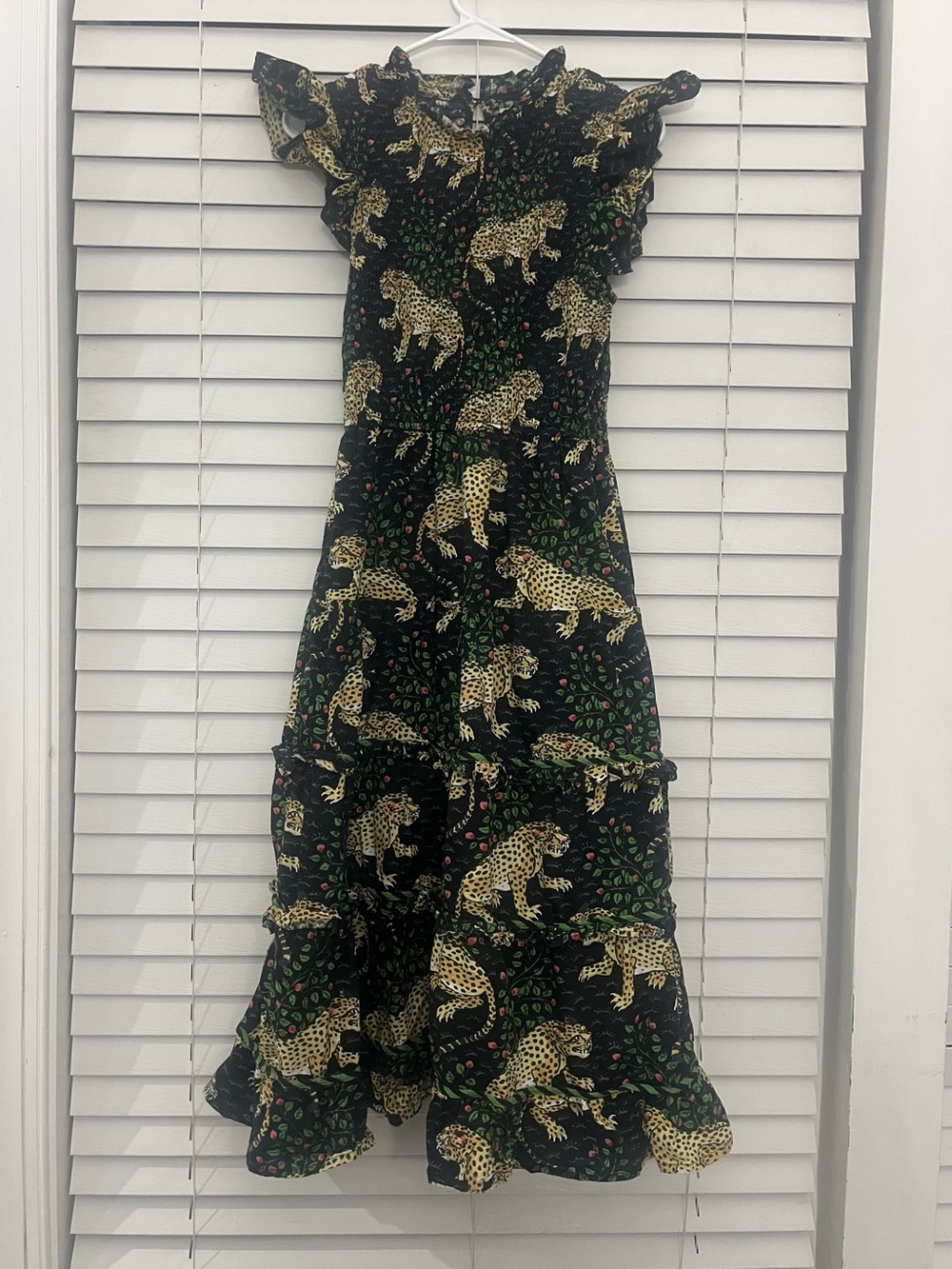 Printfresh Ready to Ruffle Midi Dress Bagheera Leopard Small